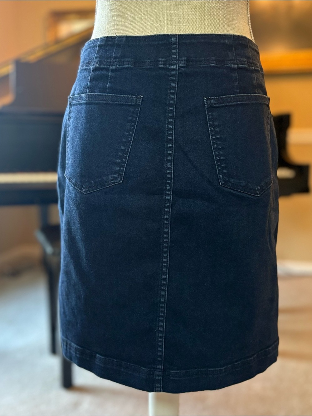 Talbots Dark Blue Denim A-Line Skirt